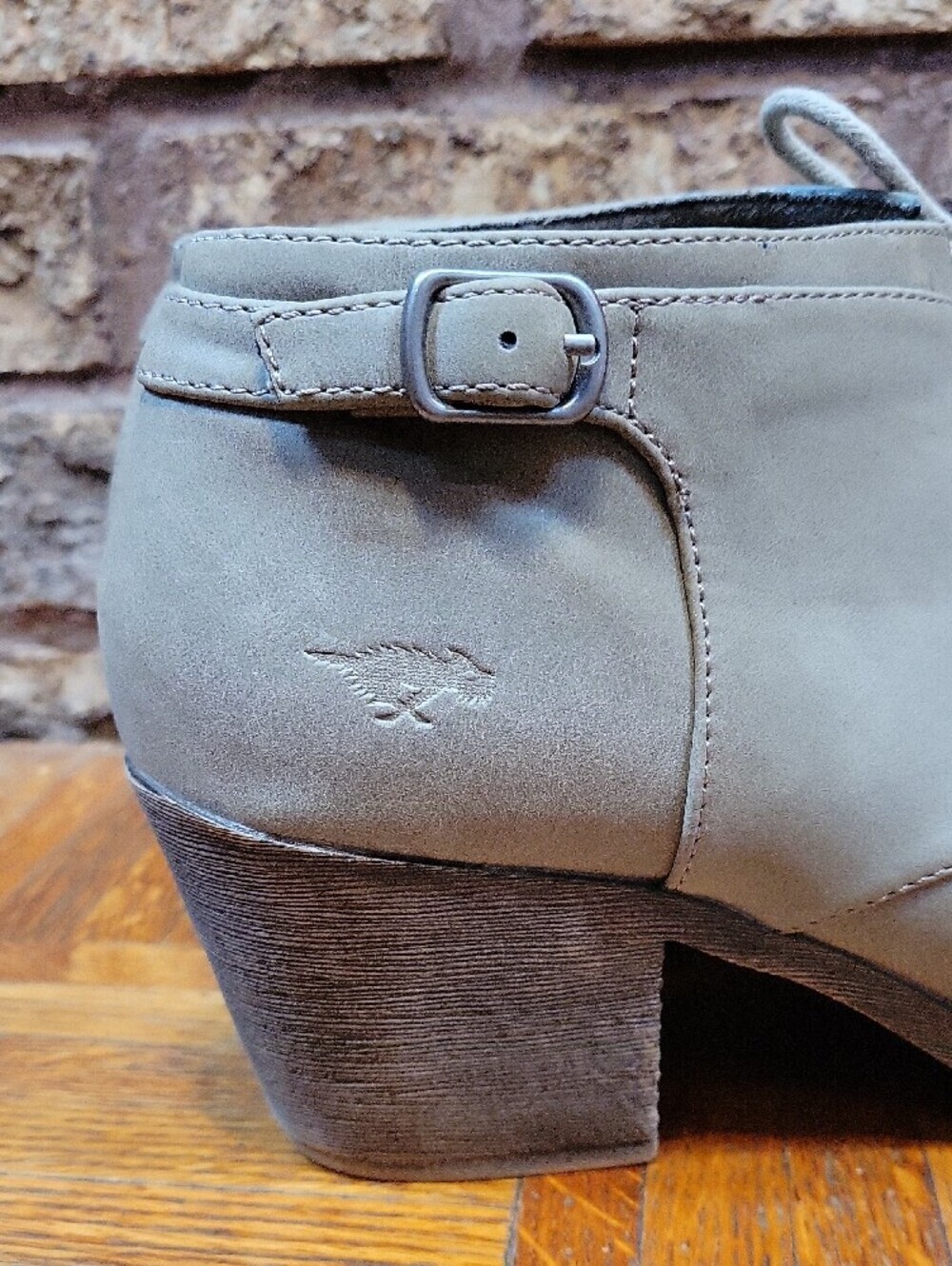 Rocket Dog Taupe Lace Up Ankle Booties Chunky Stacked Heel Size 11 - Picture 6 of 12